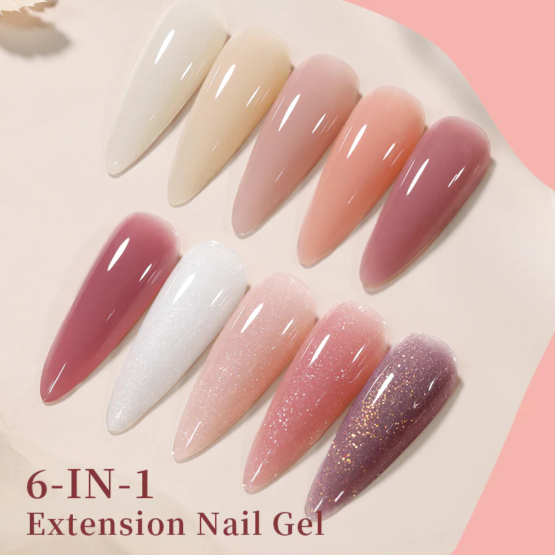 Nude Glitter Extension Nail Gel 150g - Image 15