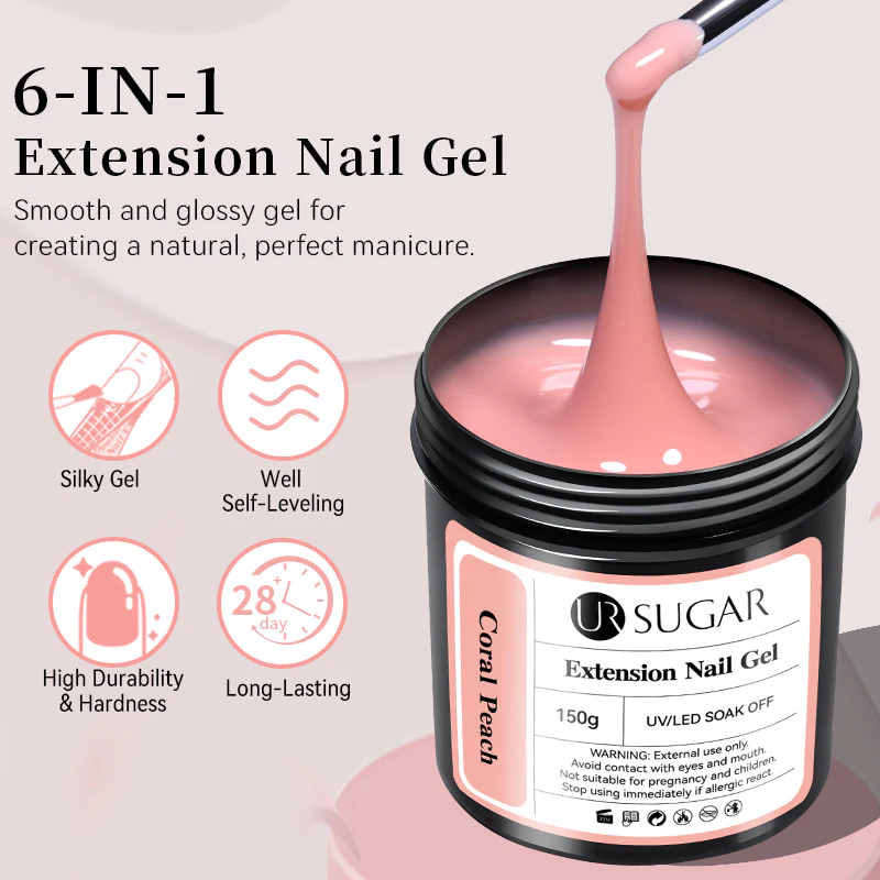 Nude Glitter Extension Nail Gel 150g - Image 6