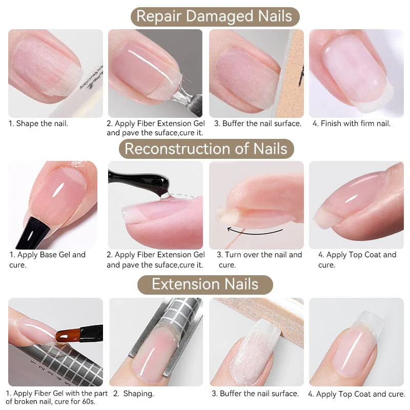 Fiber Glass Quick Extension Nail Gel 7ml - Image 6