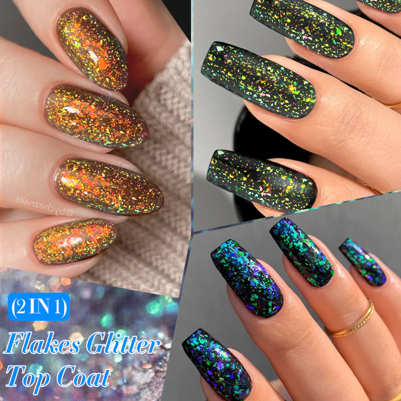 Flakes Glitter Top Coat FG01 7ml - Image 5