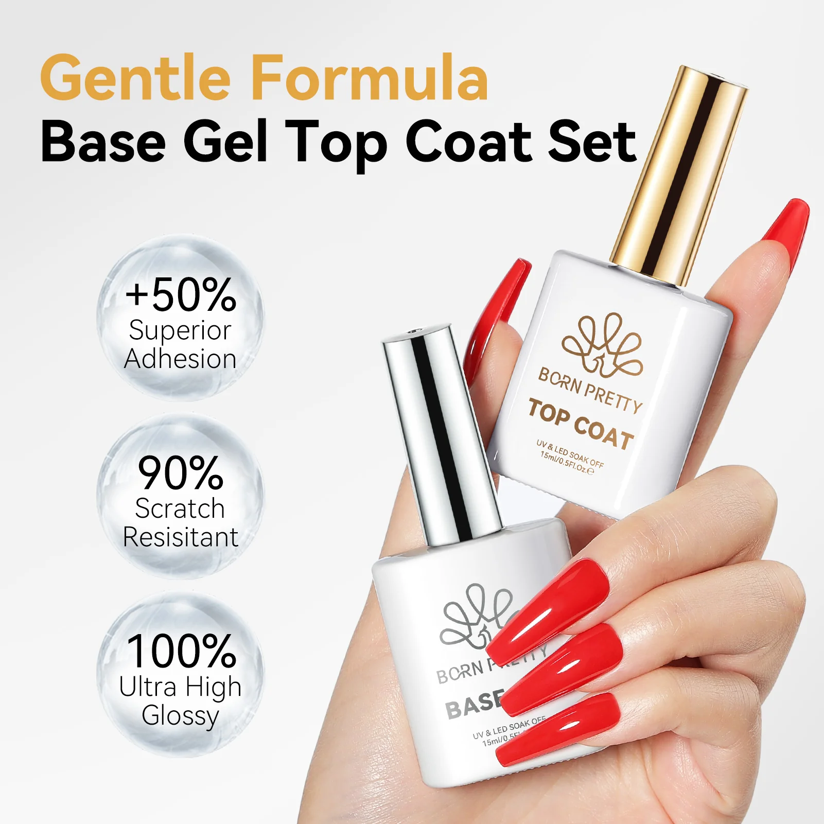[FLASH SALE] Base Gel & Top Coat Set 15ml - Image 3