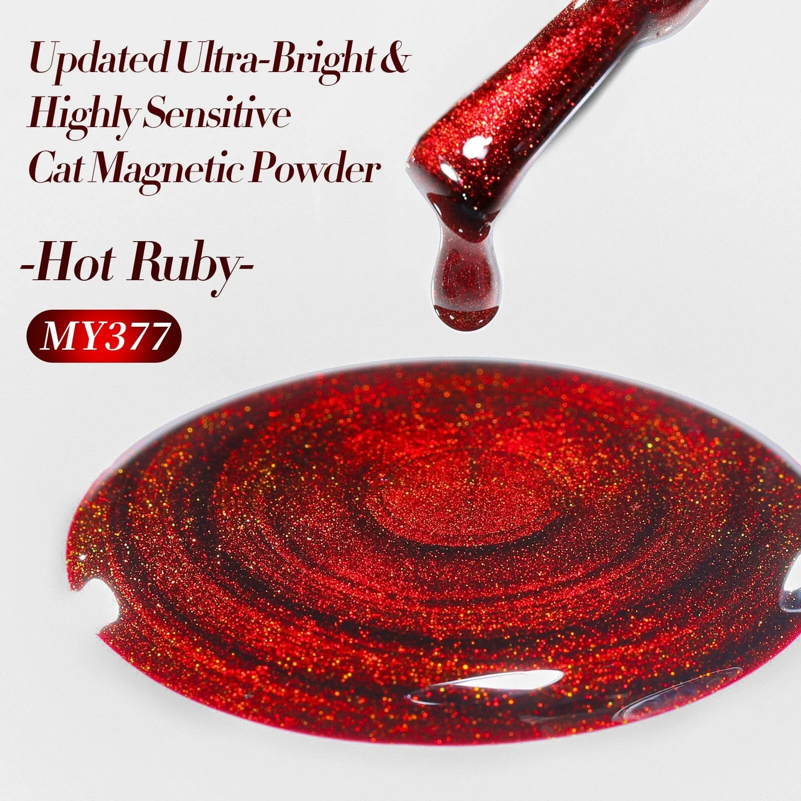 Crystal Cat Magnetic Gel MY377 Hot Ruby 15ml - Image 5