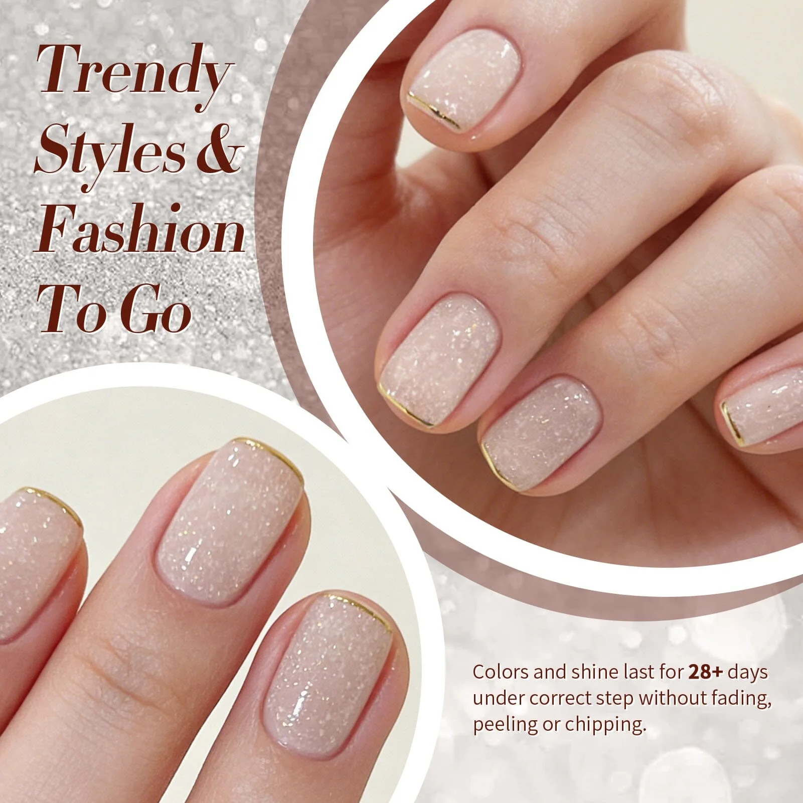 Nude Snow Glitter Jelly Gel 15ml - Image 3