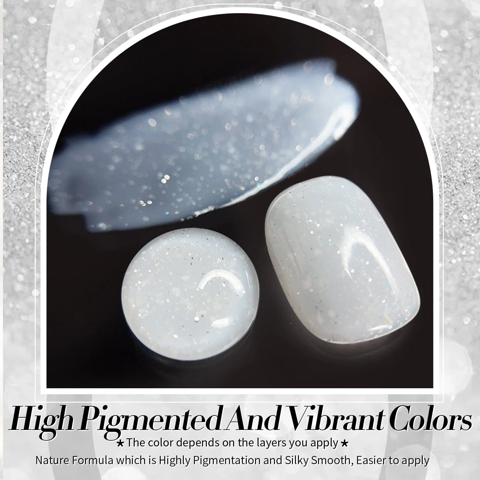 White Snow Glitter Jelly Gel 15ml - Image 7