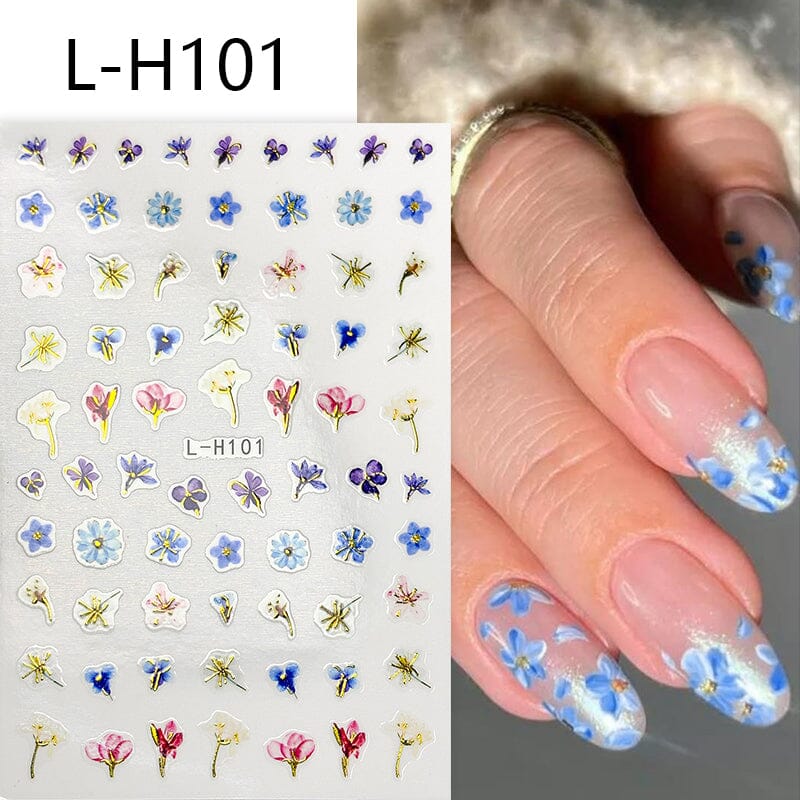 Flowers 3D Nail Sticker L-H Series - Image 12