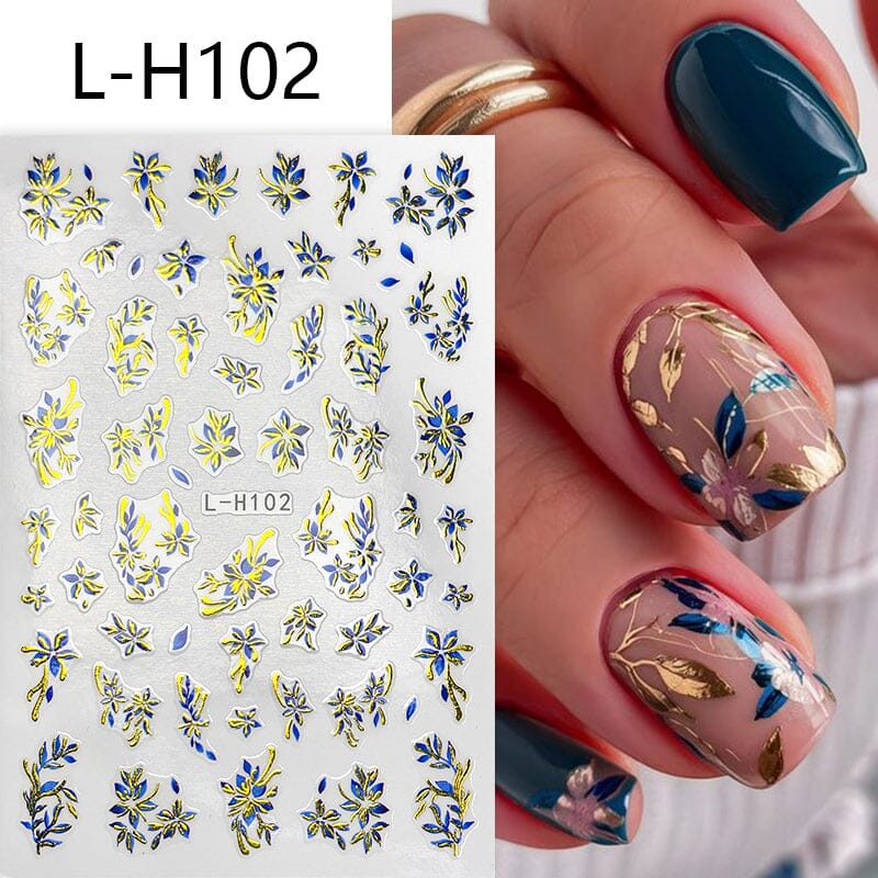 Flowers 3D Nail Sticker L-H Series - Image 13