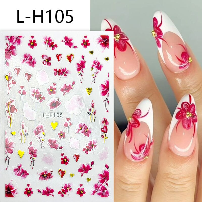 Flowers 3D Nail Sticker L-H Series - Image 16