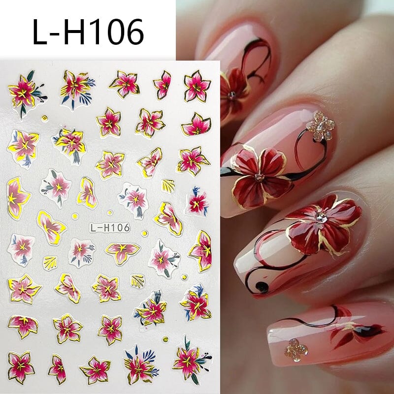 Flowers 3D Nail Sticker L-H Series - Image 17