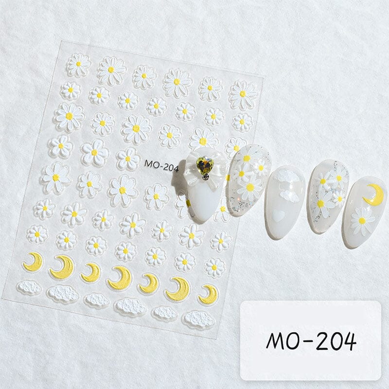 Flowers 3D Nail Sticker MO-204 - Image 2
