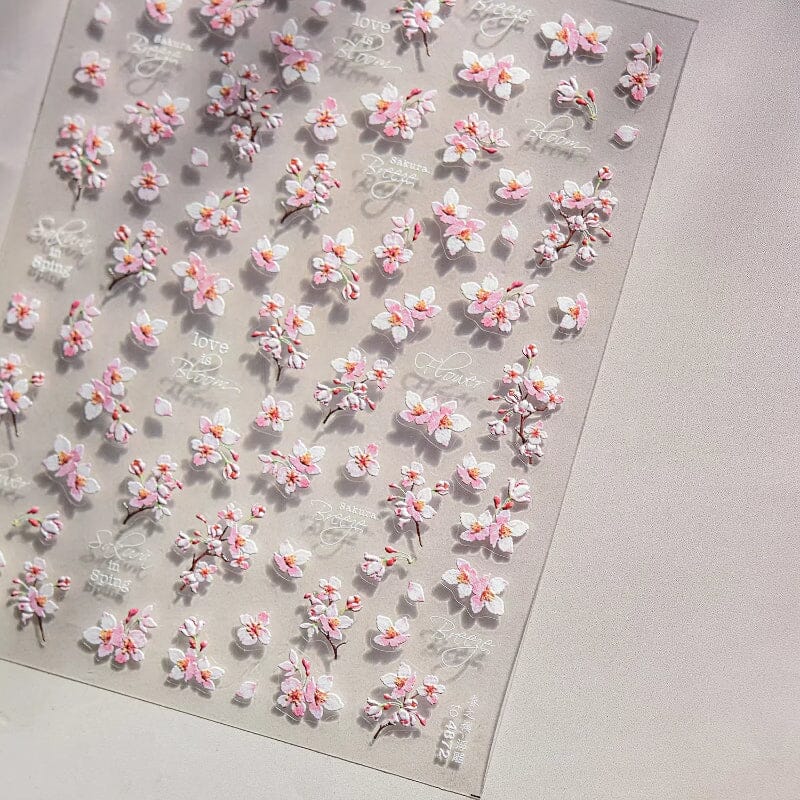 Spring Flowers Blooming Sakura Nail Sticker - Image 9
