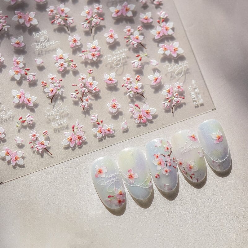 Spring Flowers Blooming Sakura Nail Sticker - Image 11