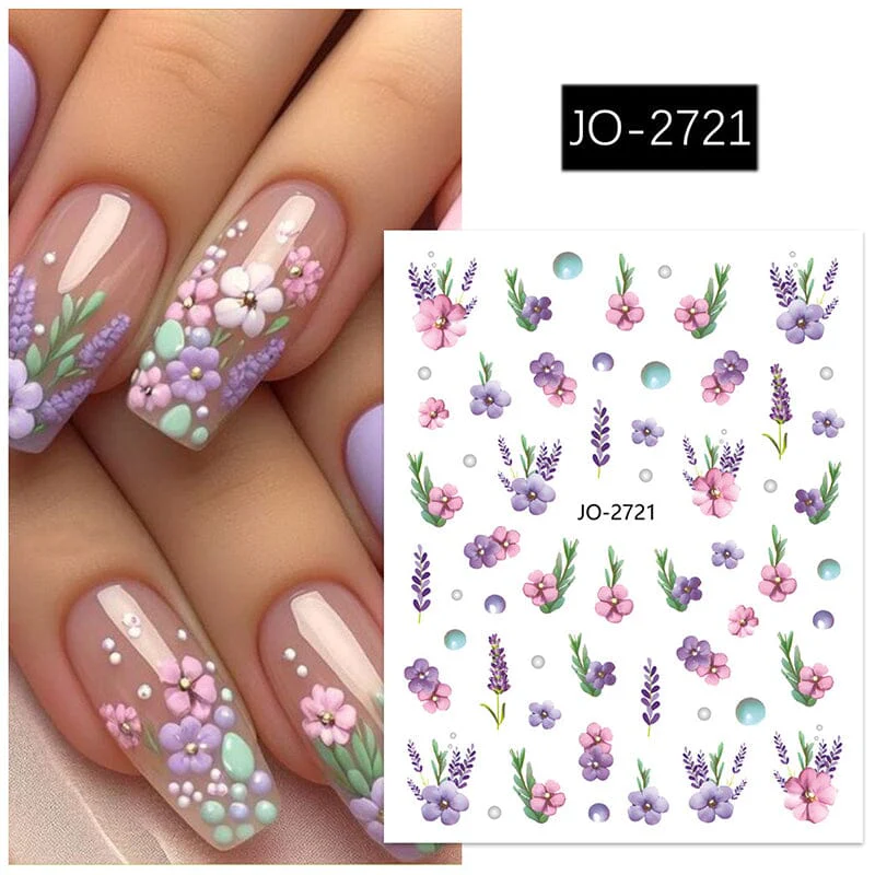 Flowers Butterfly 3D Nail Sticker JO-2715-2725 - Image 18