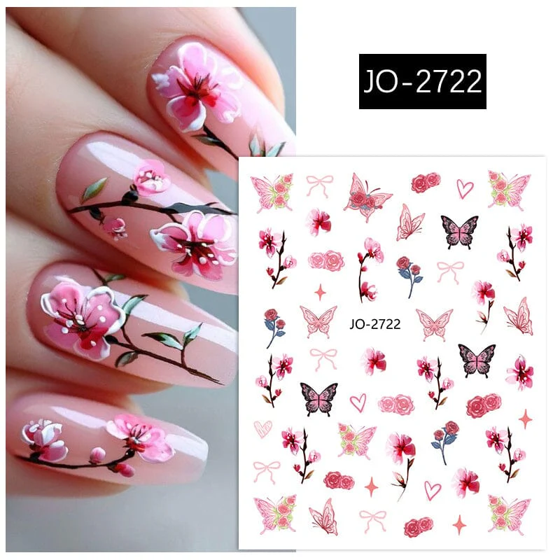Flowers Butterfly 3D Nail Sticker JO-2715-2725 - Image 19