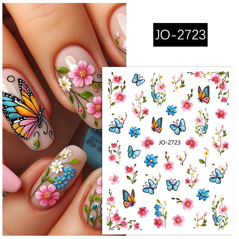 Flowers Butterfly 3D Nail Sticker JO-2715-2725 - Image 20