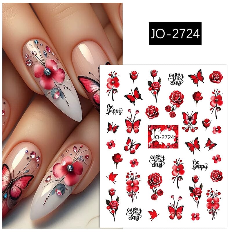 Flowers Butterfly 3D Nail Sticker JO-2715-2725 - Image 21