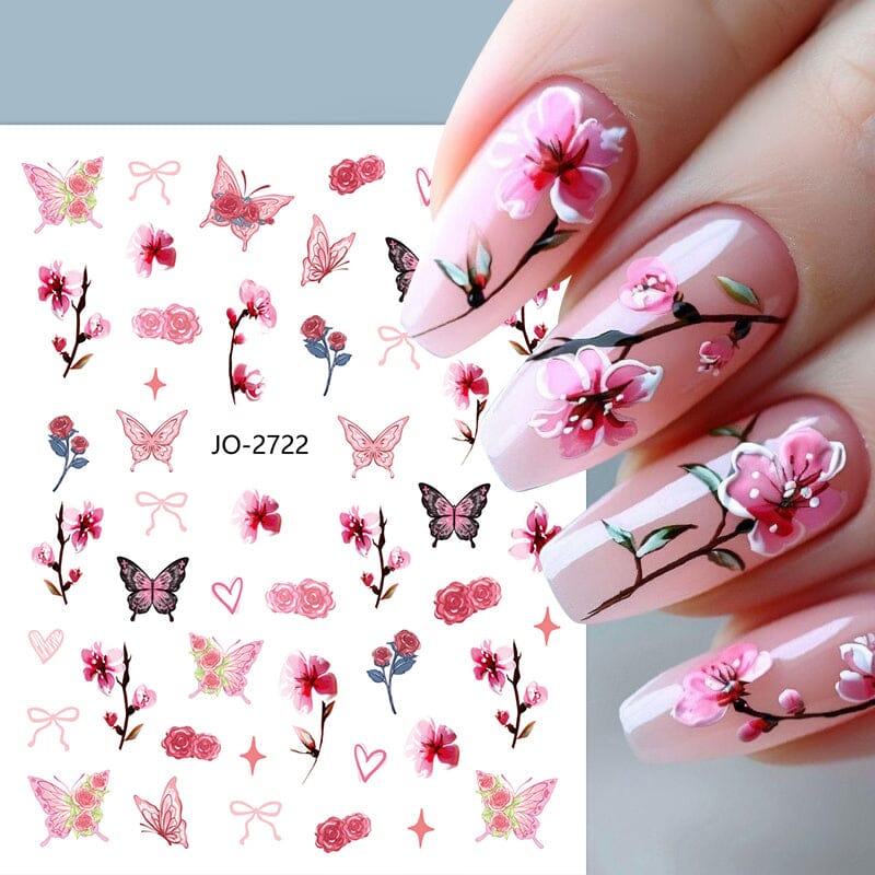 Flowers Butterfly 3D Nail Sticker JO-2715-2725 - Image 7