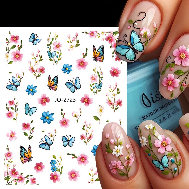 Flowers Butterfly 3D Nail Sticker JO-2715-2725 - Image 8