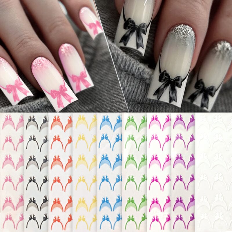 French Bowknot 3D Nail Sticker NS225