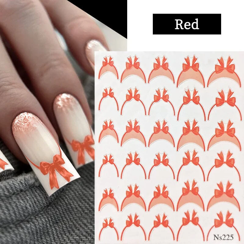 French Bowknot 3D Nail Sticker NS225 - Image 8