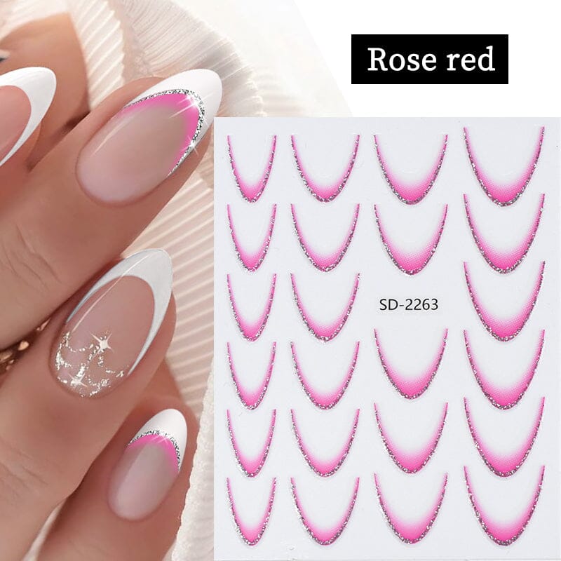 French Gradient Line 3D Nail Sticker SD2261-2272 - Image 9