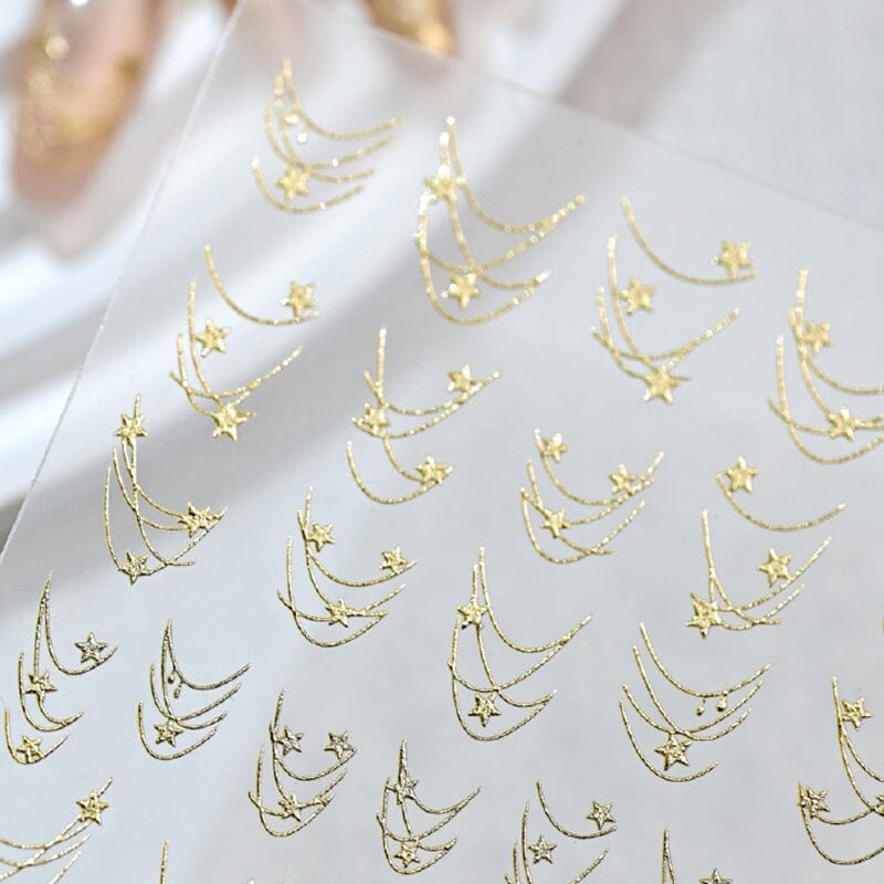 French Star Lines Glitter 3D Nail Sticker - Image 9