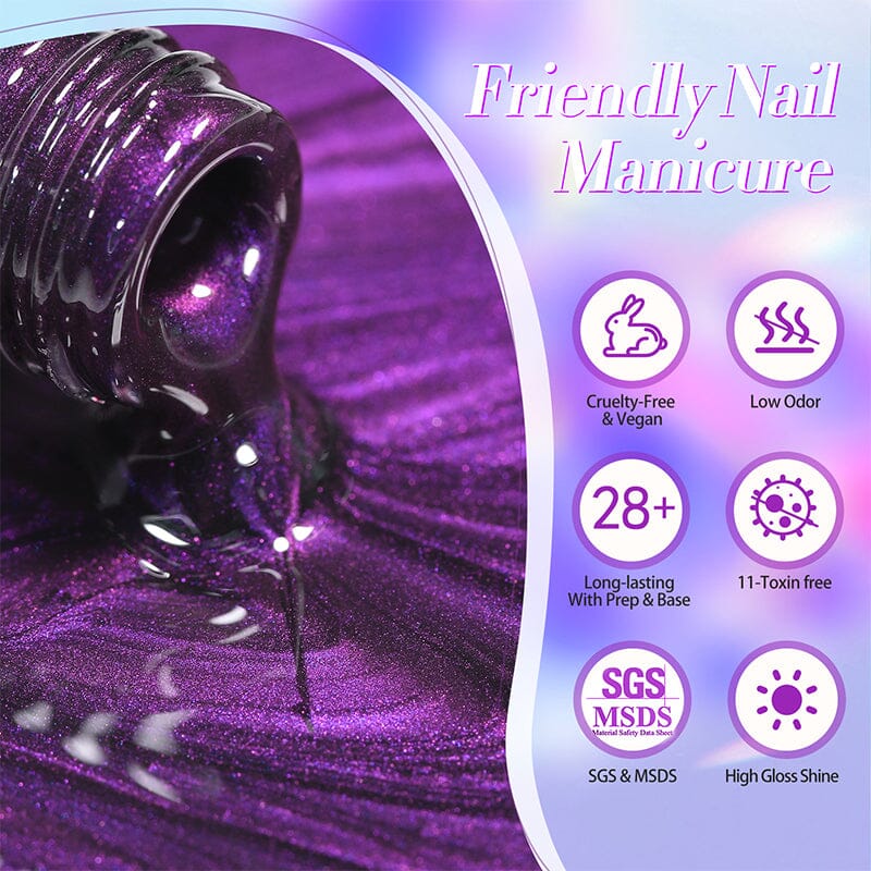 Glass Cat Magnetic Gel MY43 Blackish Purple 10ml - Image 7