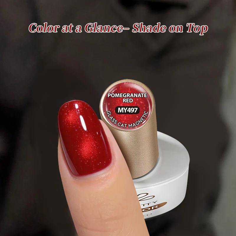 Glass Cat Magnetic Gel MY497 Pomegranate Red 10ml - Image 4