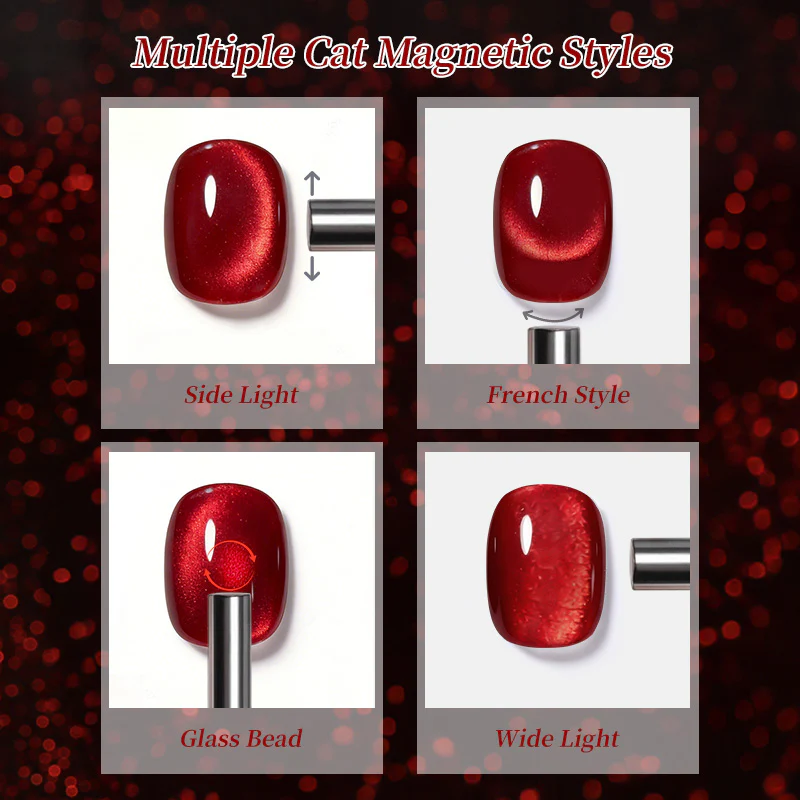 Glass Cat Magnetic Gel MY497 Pomegranate Red 10ml - Image 5