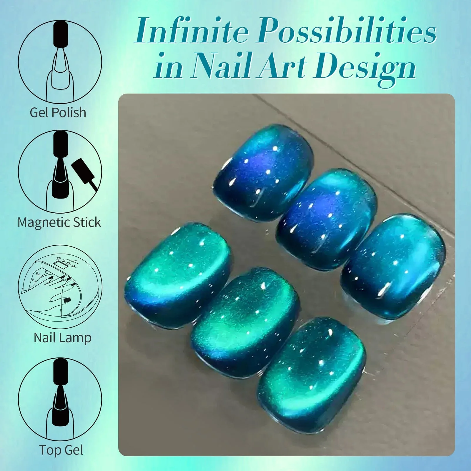 Glass Cat Magnetic Gel MY83 Sea Blue 15ml - Image 7