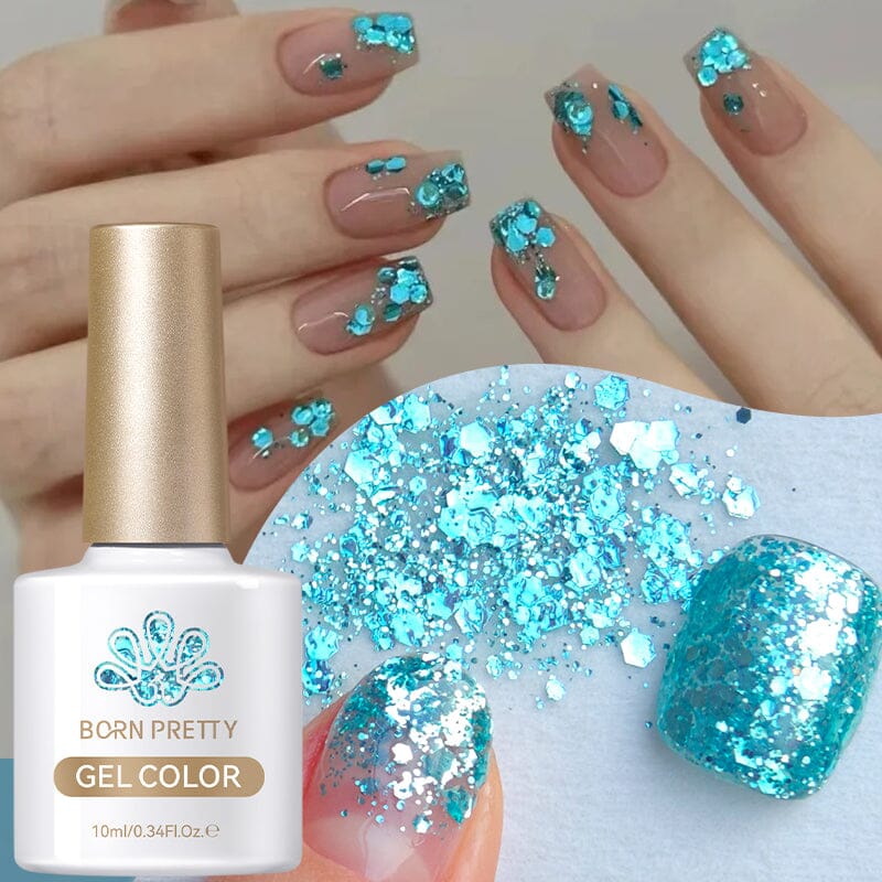 Glitter Gel Polish SG15 Sea Salt 10ml - Image 9