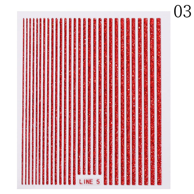 Glitter Line 3D Nail Sticker - Image 21