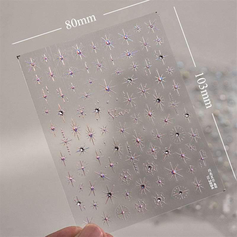 Glitter Starlight Rhinestones 3D Nail Stickers - Image 14