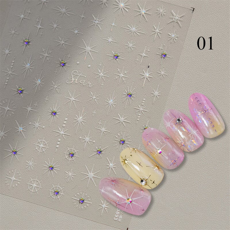 Glitter Starlight Rhinestones 3D Nail Stickers - Image 16