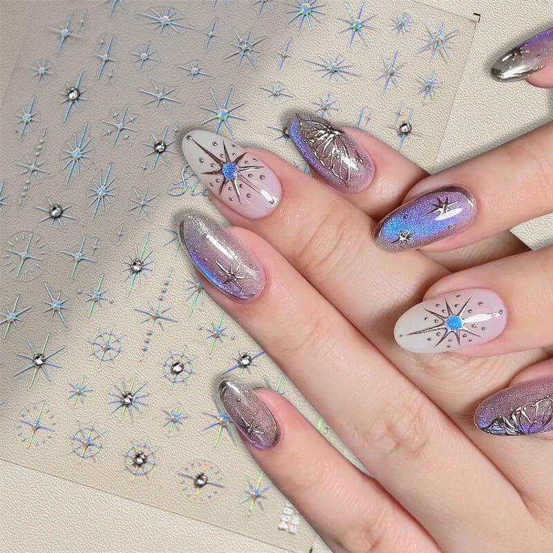 Glitter Starlight Rhinestones 3D Nail Stickers - Image 4