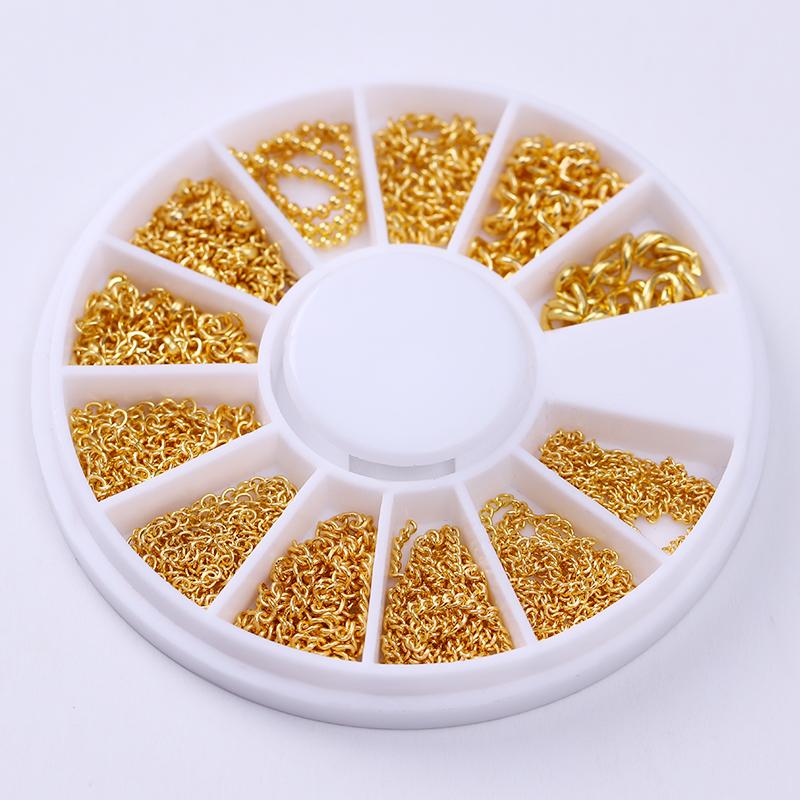 Gold Chain Metal 3D Nail Decoration in Wheel - Image 6