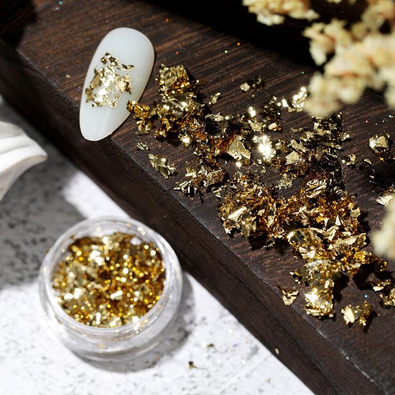Gold Flakes Nail Glitter Foils #03