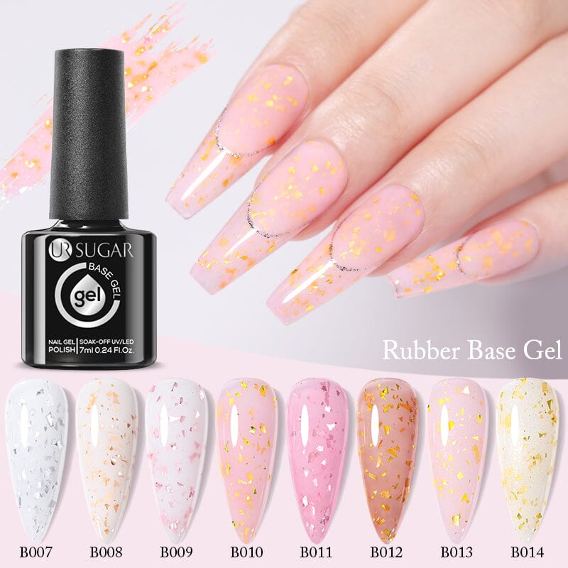 Gold Glitter Rubber Base Gel 7ml