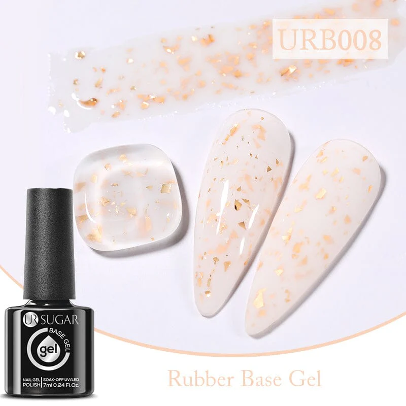 Gold Glitter Rubber Base Gel 7ml - Image 15
