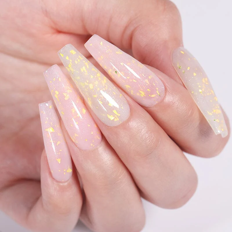 Gold Glitter Rubber Base Gel 7ml - Image 2