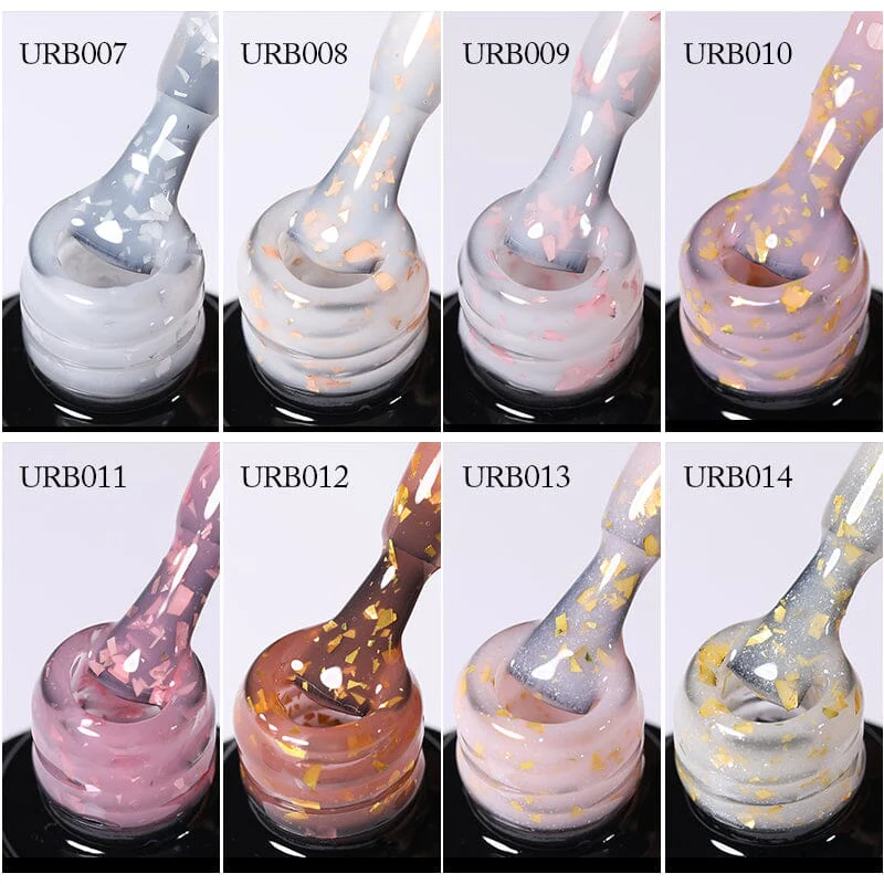 Gold Glitter Rubber Base Gel 7ml - Image 5