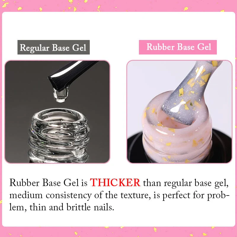 Gold Glitter Rubber Base Gel 7ml - Image 7