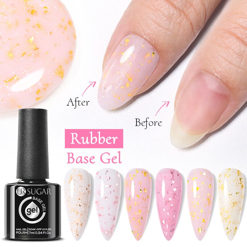 Gold Glitter Rubber Base Gel 7ml - Image 9