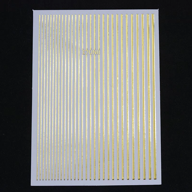 Gold Silver Lines Nail Sticker - Image 10