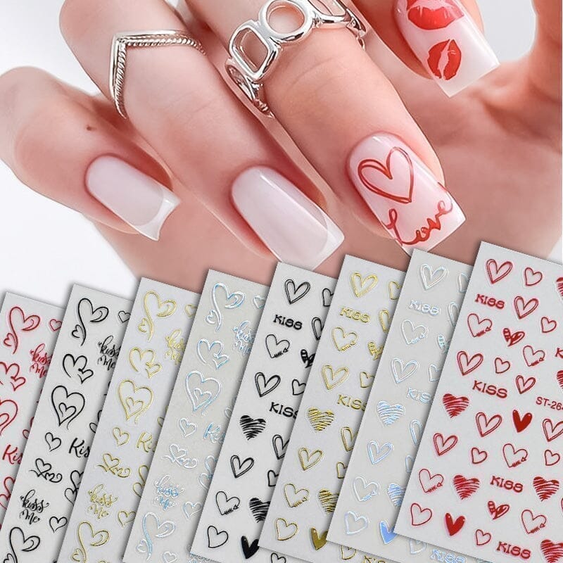 Heart 3D Nail Sticker ST-2643 Red - Image 6
