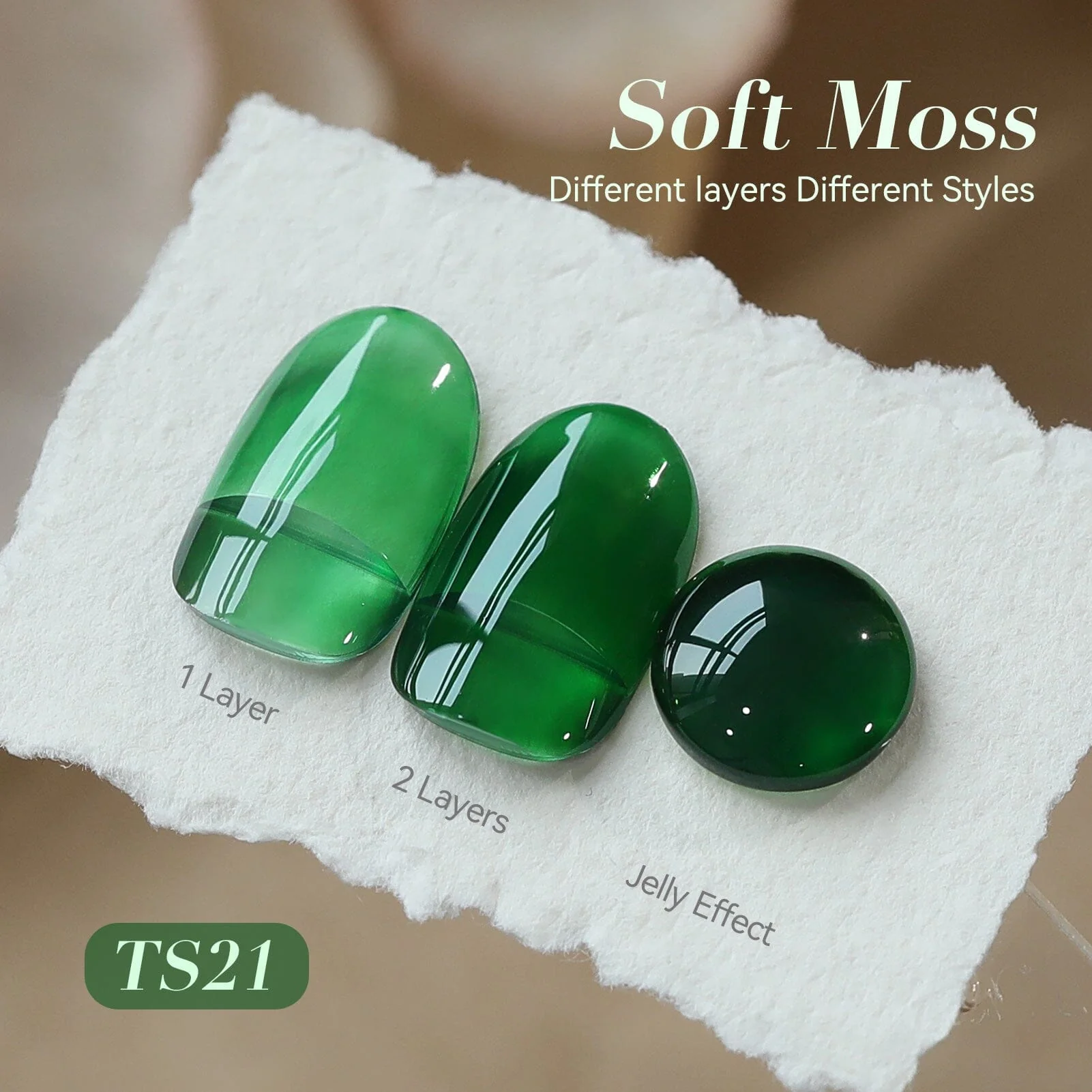 Jelly Gel Polish TS21 Soft Moss 15ml - Image 4