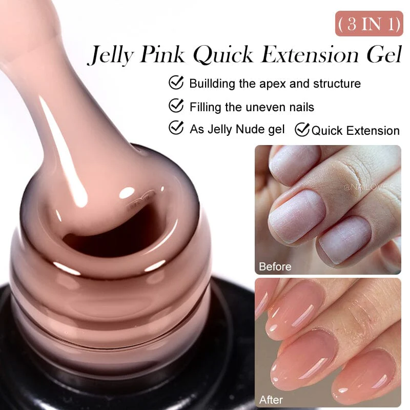 Jelly Pink Quick Extension Nail Gel 7ml - Image 8
