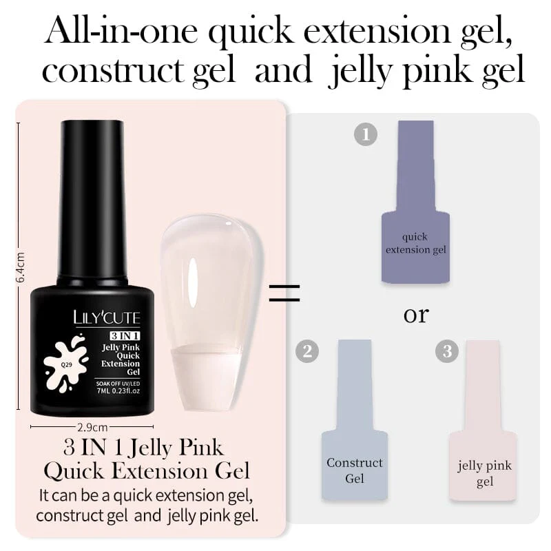 Jelly Pink Quick Extension Nail Gel 7ml - Image 9