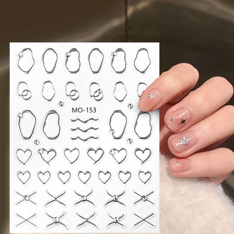 Metal Rhinestones 3D Nail Sticker MO153-Gold - Image 6