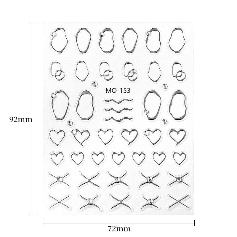Metal Rhinestones 3D Nail Sticker MO153-Gold - Image 9