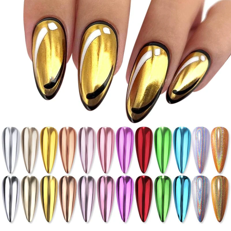 Metallic Mirror Effect Solid Chrome Nail Powder